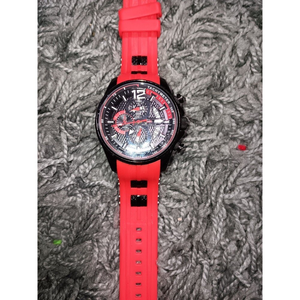 Tachymeter Mini Focus Men's Sport Watch - Red